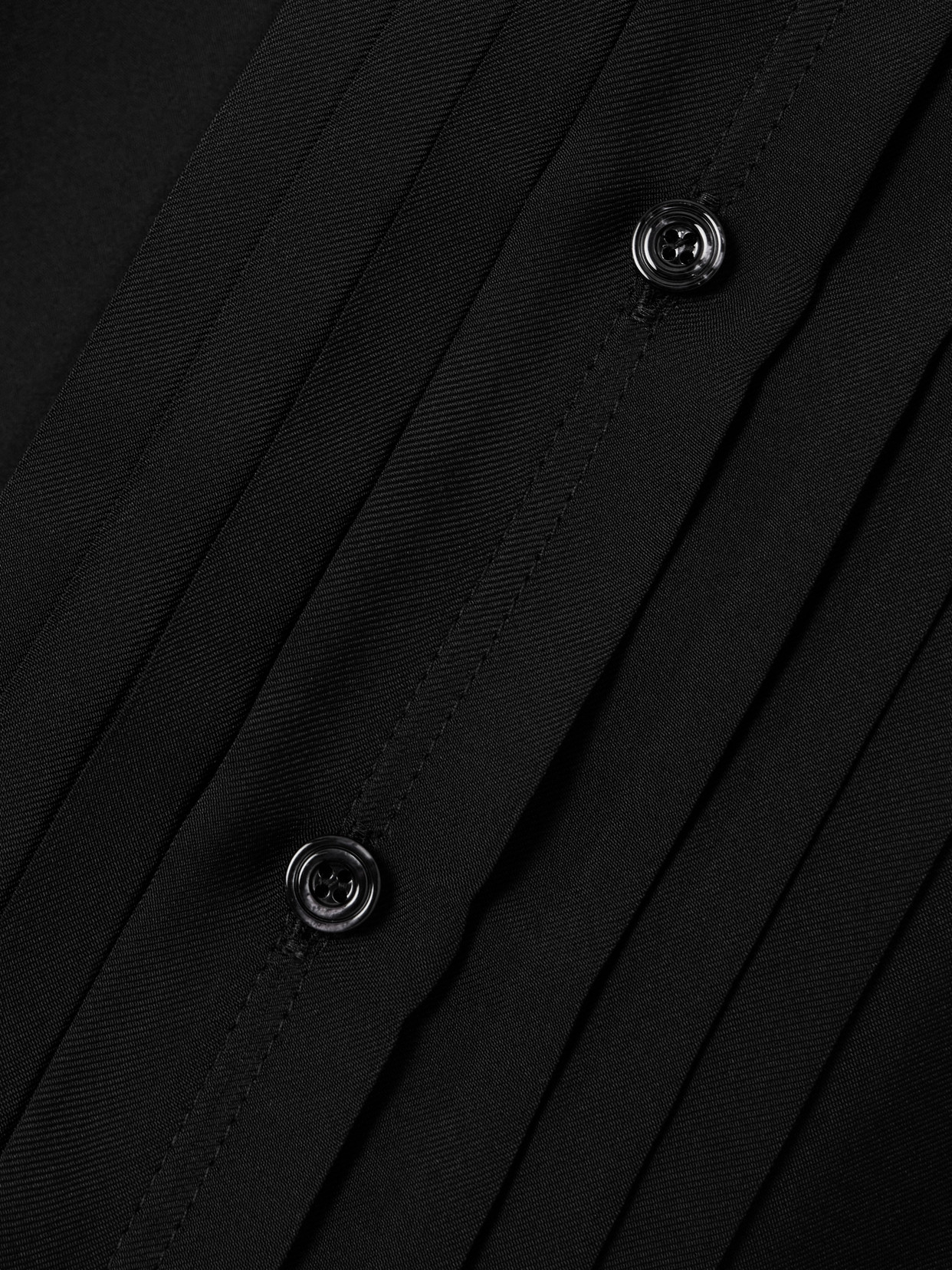 Tom Ford Pleated Silk Shirt In Black