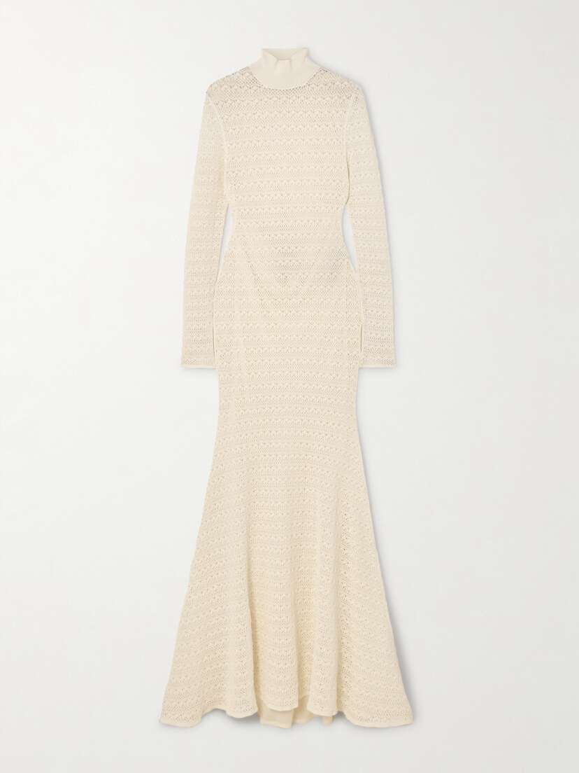 Tom Ford Crocheted Turtleneck Gown