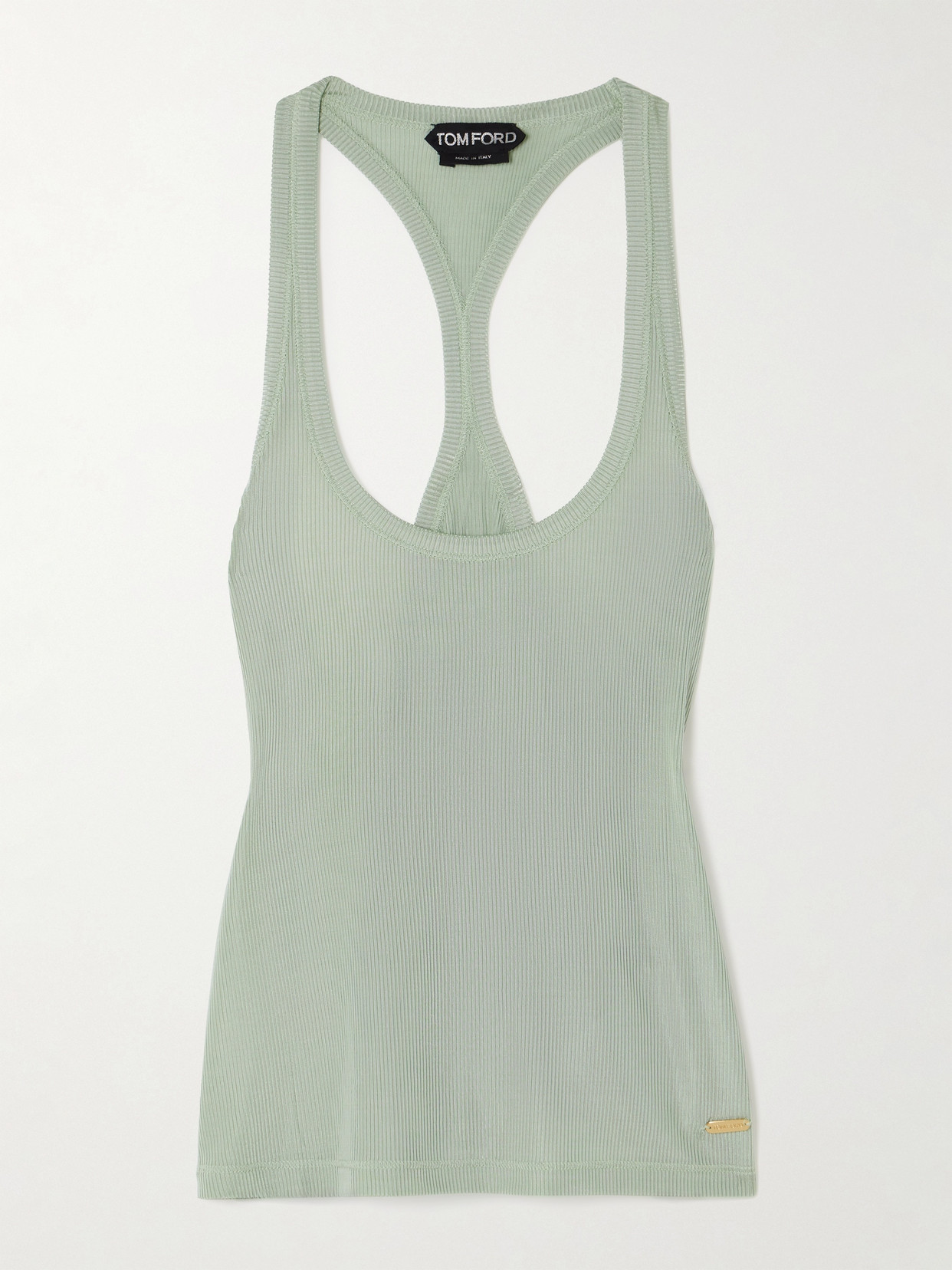 TOM FORD Ribbed-knit Tank - Green
