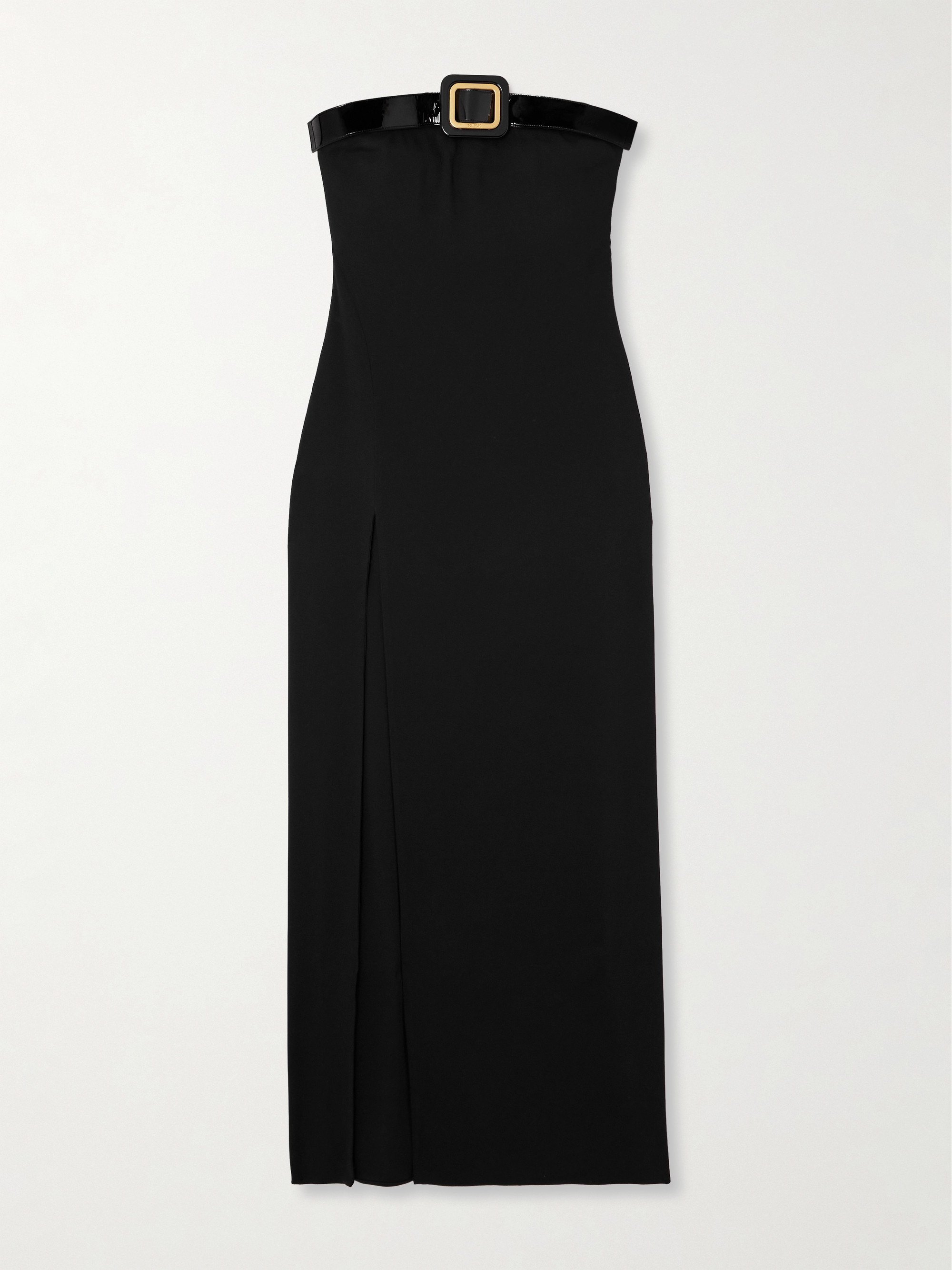 Tom Ford Strapless patent leather-trimmed crepe gown thumbnail