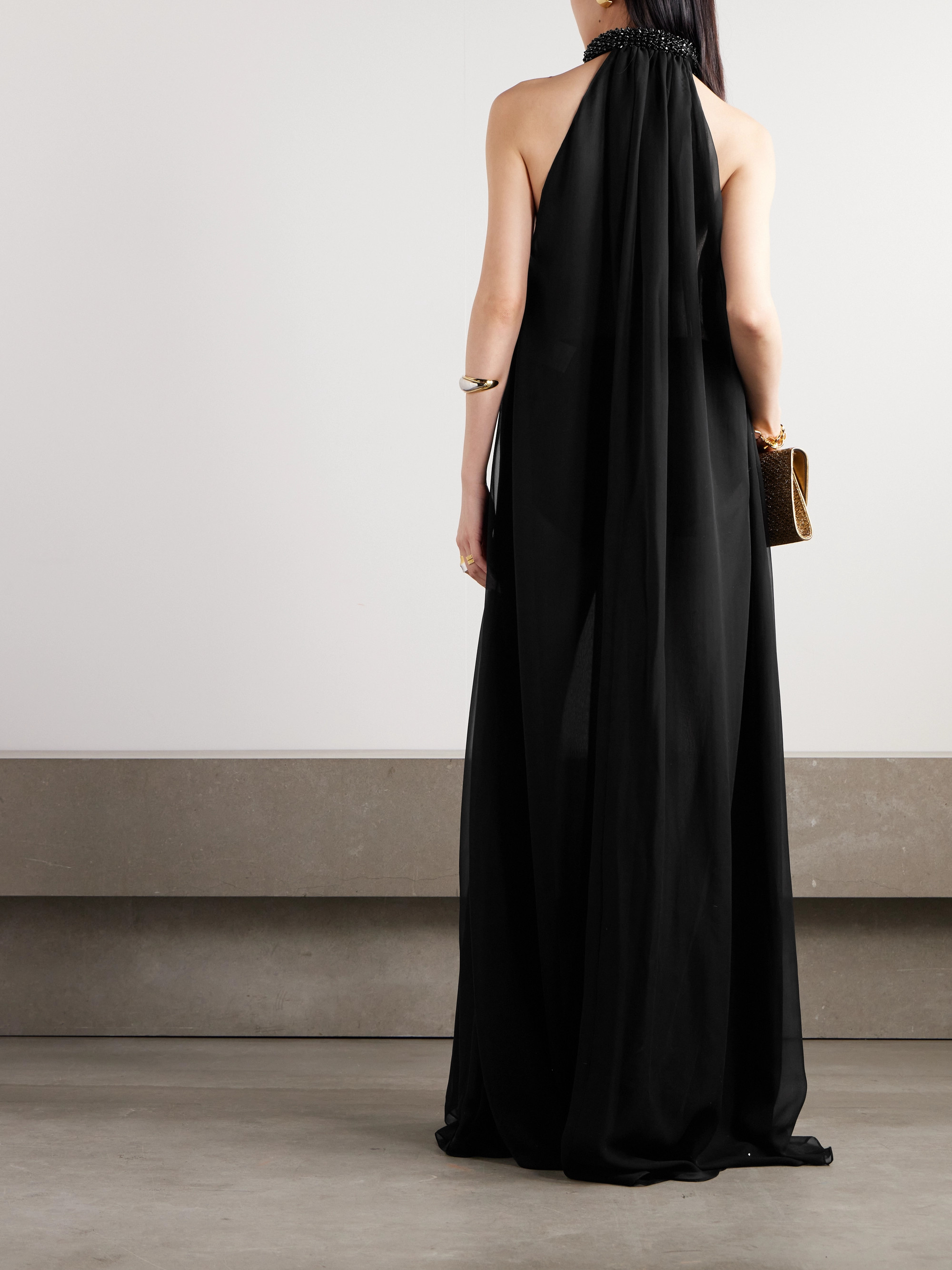 Tom Ford Embellished silk-chiffon halterneck gown thumbnail