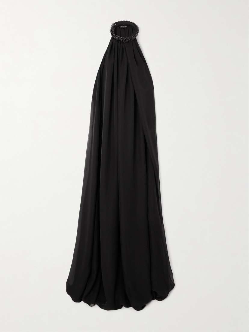 Tom Ford Embellished Silk-chiffon Halterneck Gown