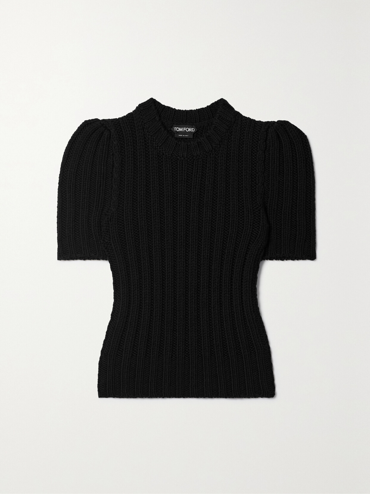 Tom Ford Ribbed Wool Jumper In Black