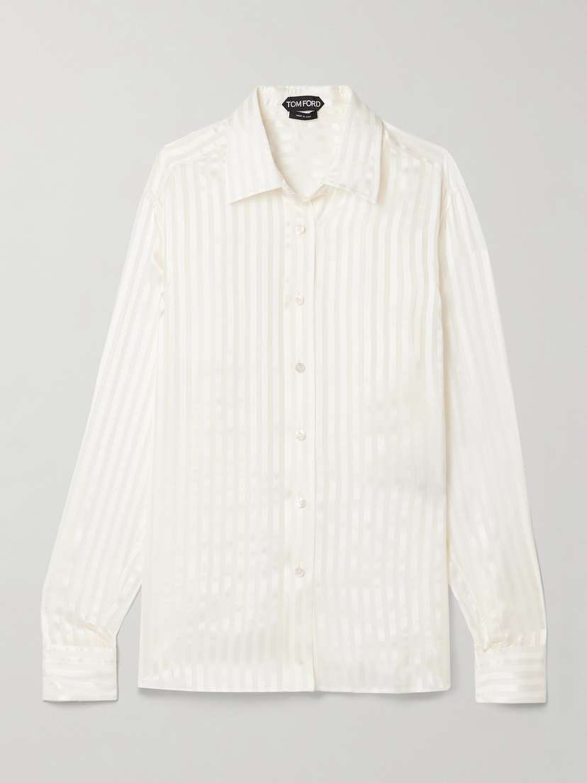 Tom Ford Striped Silk-satin Jacquard Shirt