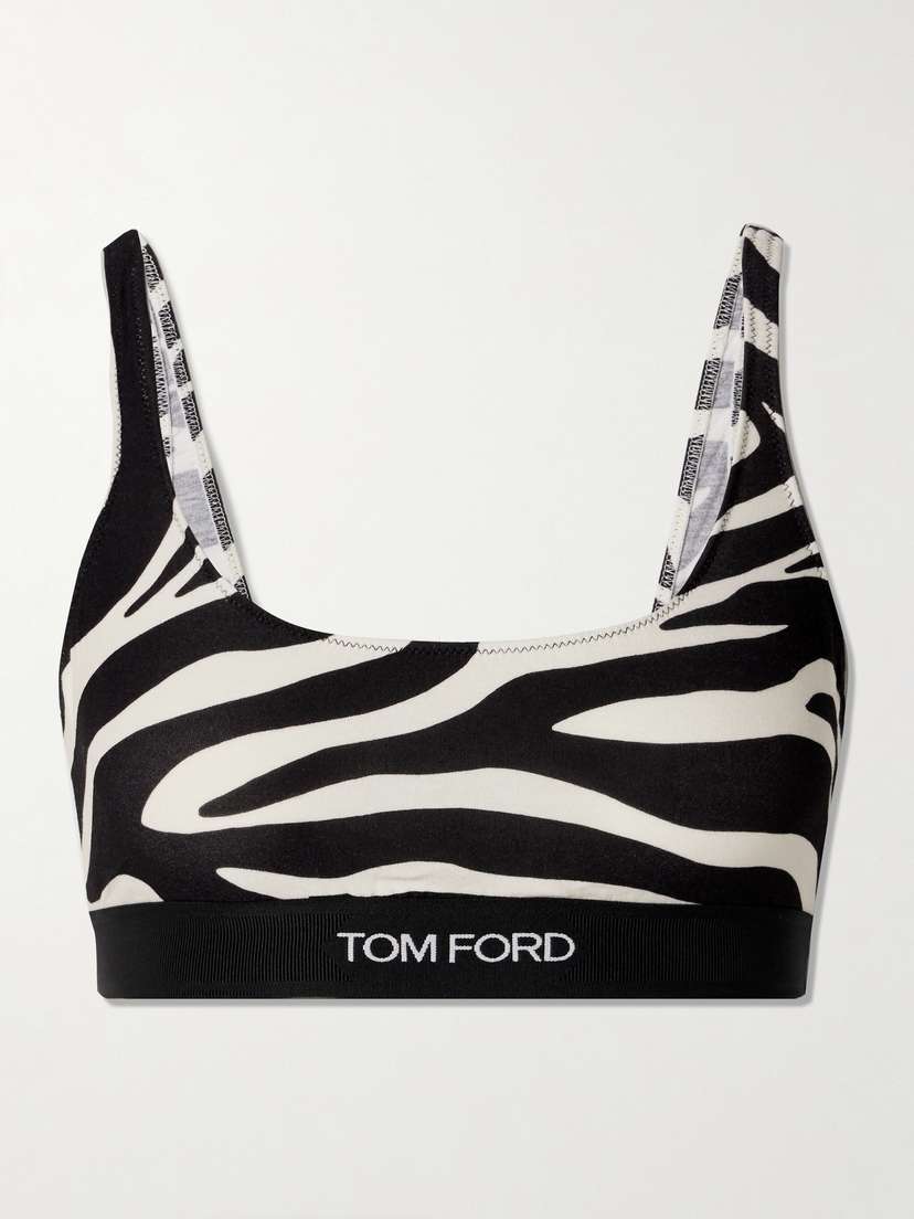 Tom Ford Zebra-print Stretch-jersey Bralette - x large