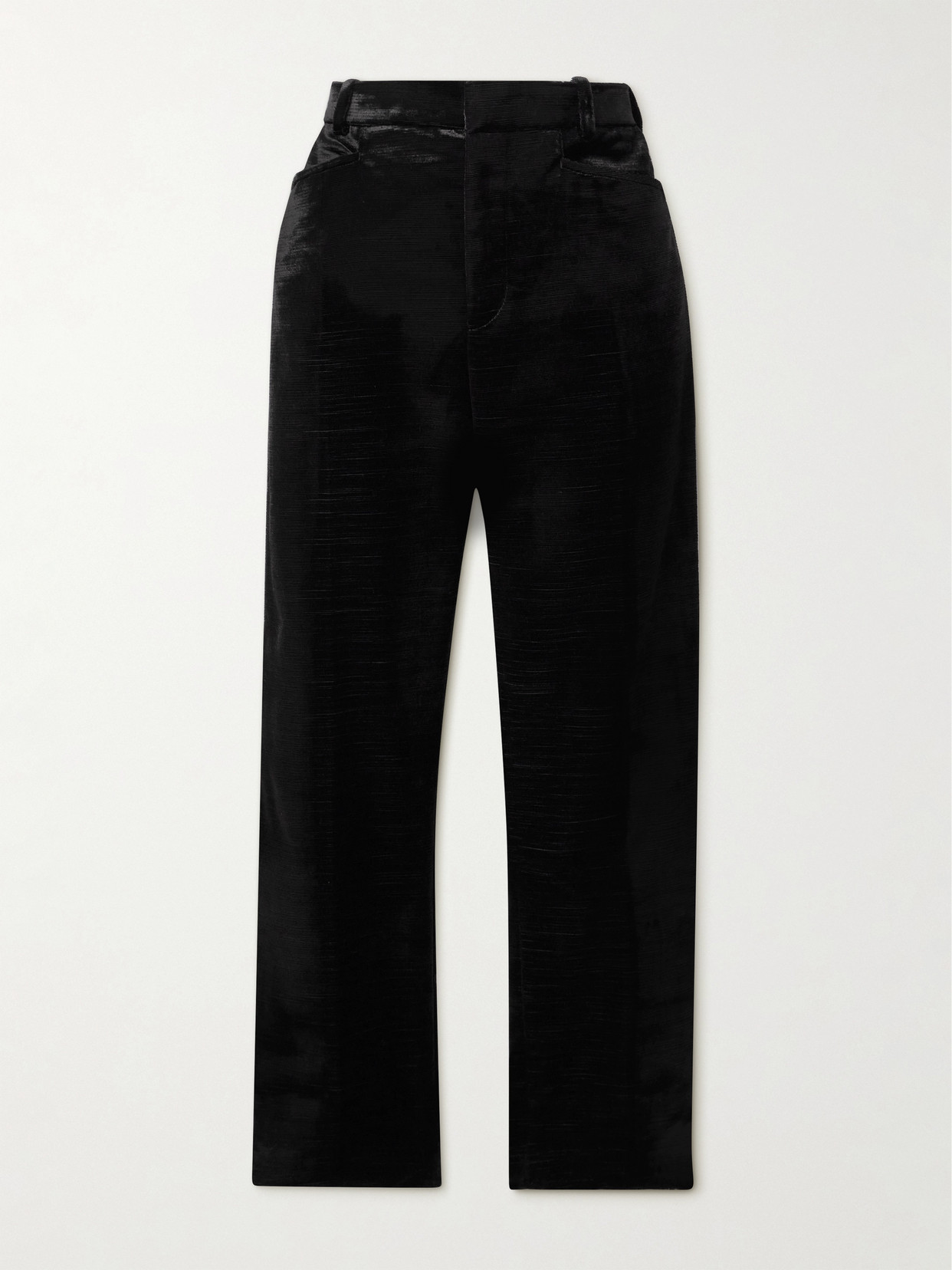 TOM FORD - Textured-velvet Straight-leg Pants - Black