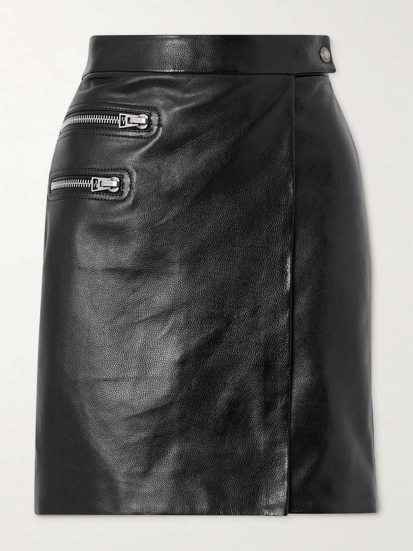Tom Ford Zip-detailed Textured-leather Skirt