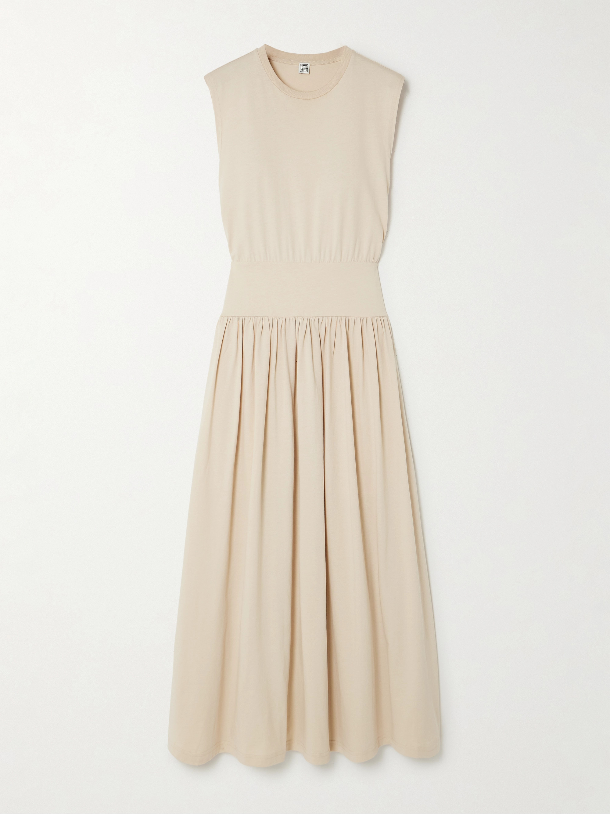 toteme pleated organic cotton-jersey midi dress TOTEME - Pleated organic cotton-jersey midi dress