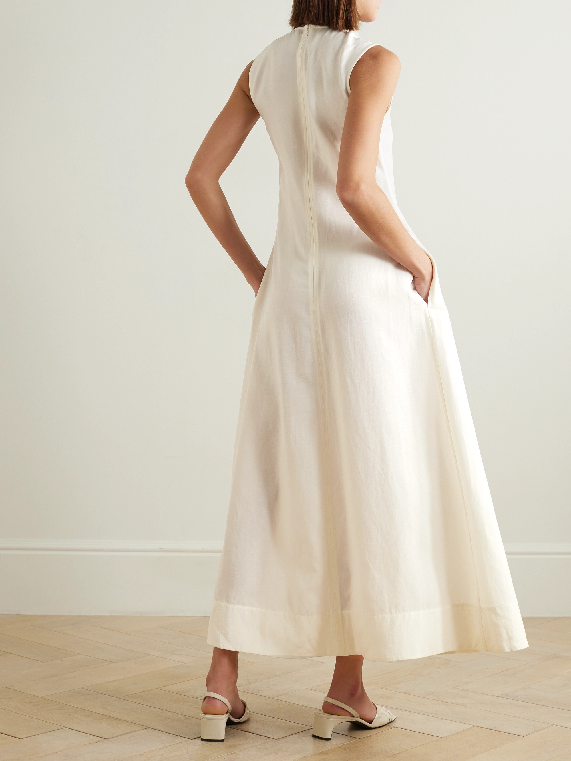 TOTEME + NET SUSTAIN Lyocell and linen-blend maxi dress