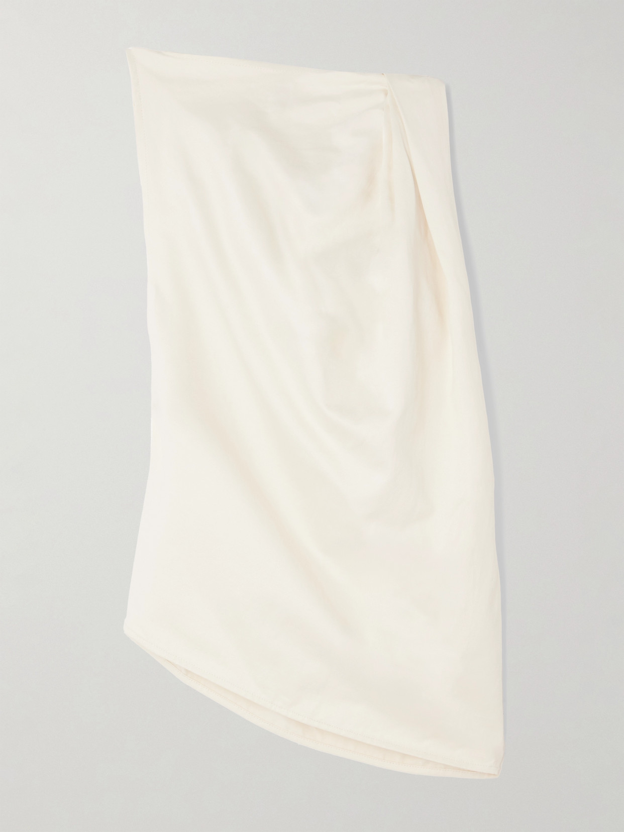 Totême Draped Organic Cotton And Linen-blend Top In Ecru