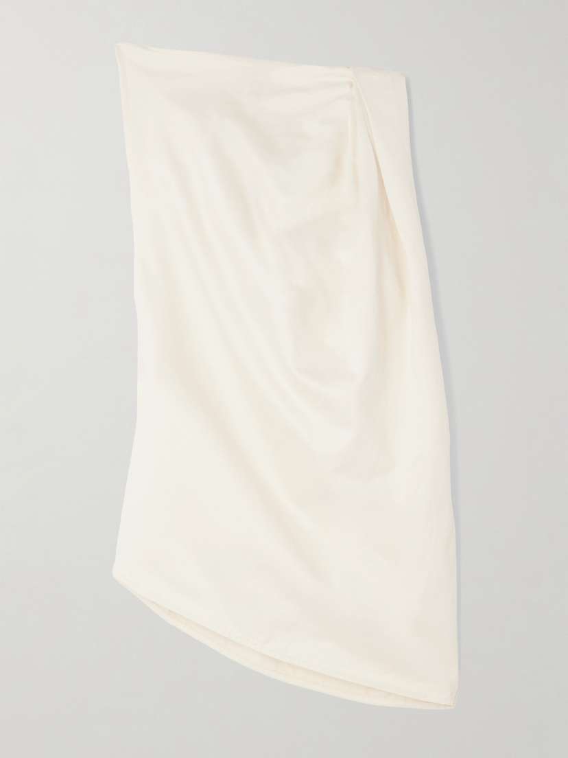TOTEME Draped Organic Cotton And Linen-blend Top
