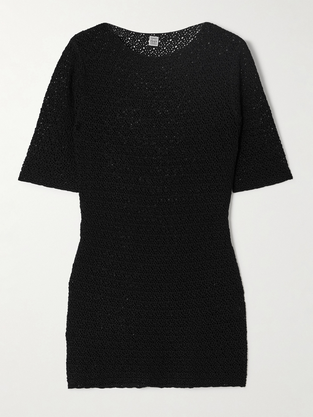 Totême Open-knit Top In Black