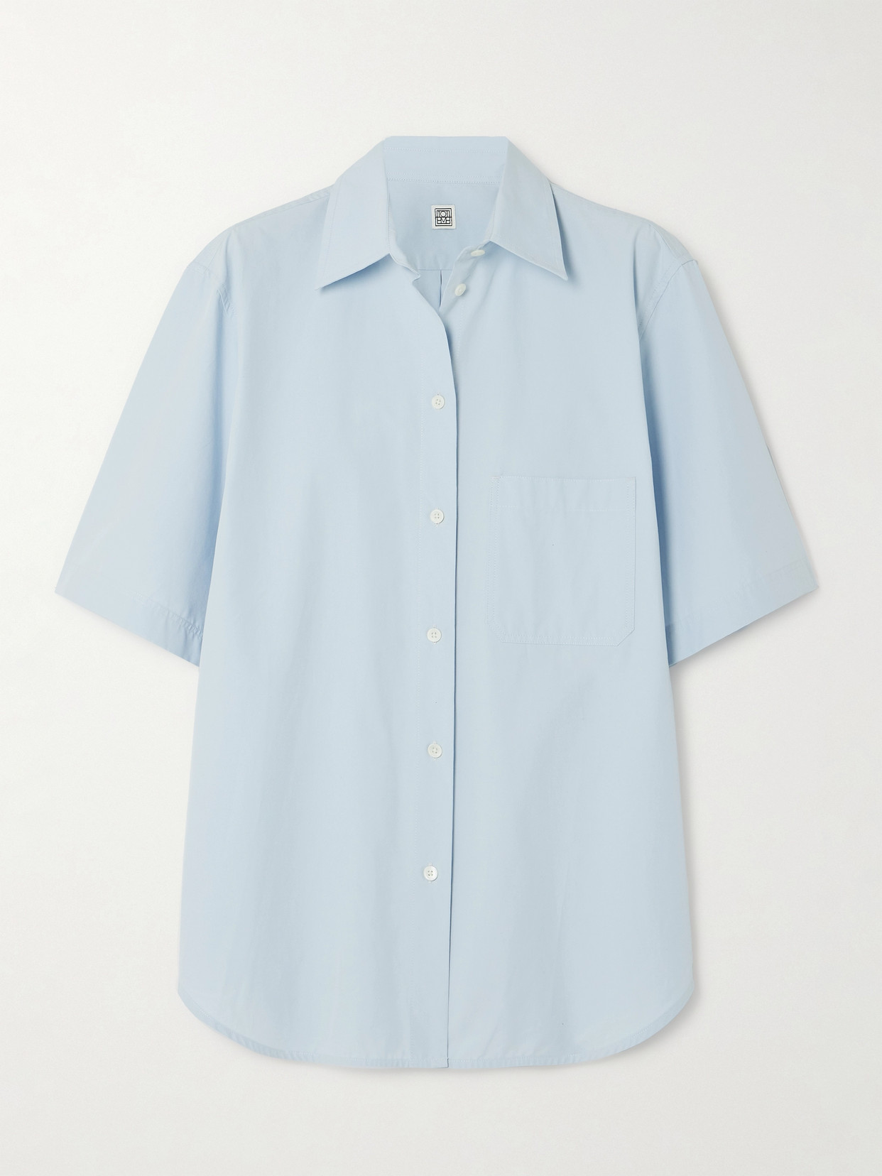 Shop Totême Organic Cotton-poplin Shirt In Blue