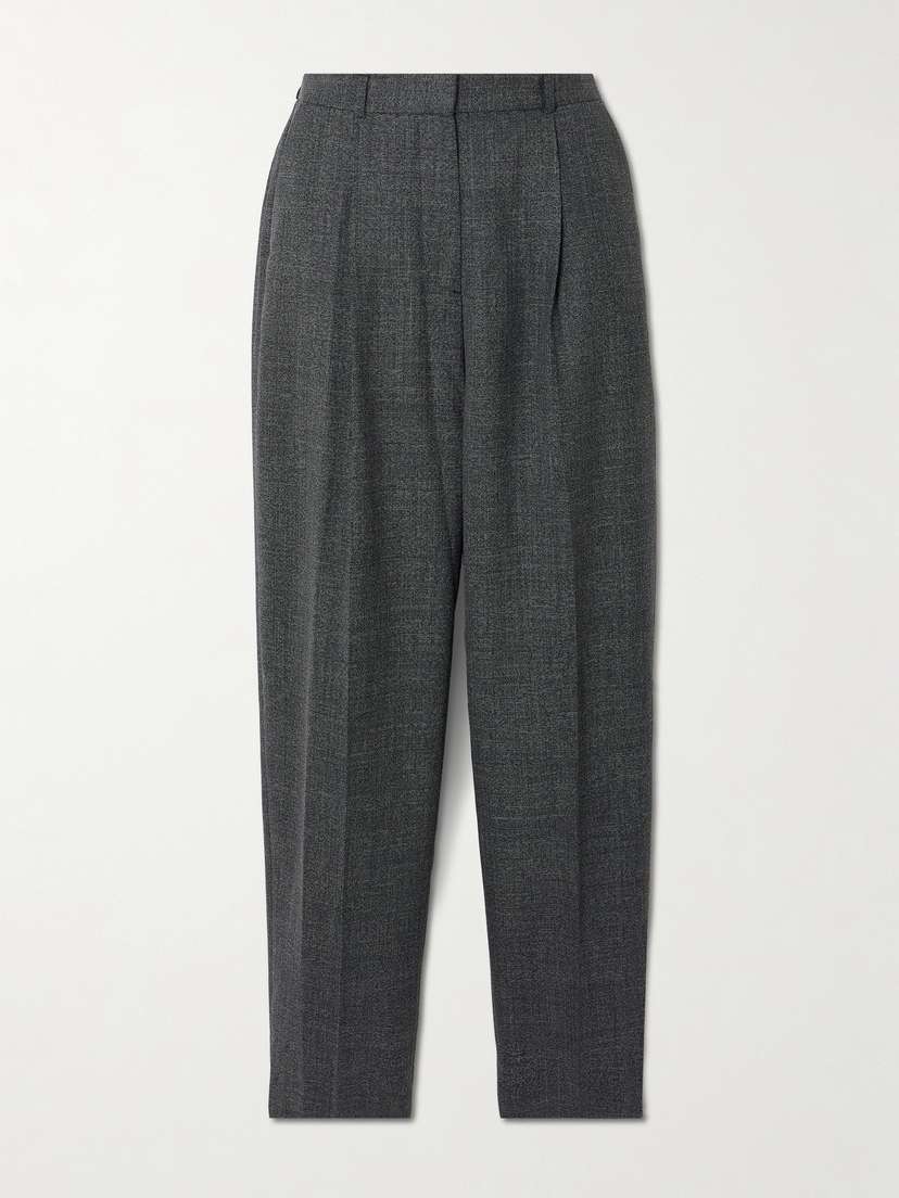 TOTEME Pleated Recycled Woven Tapered Pants