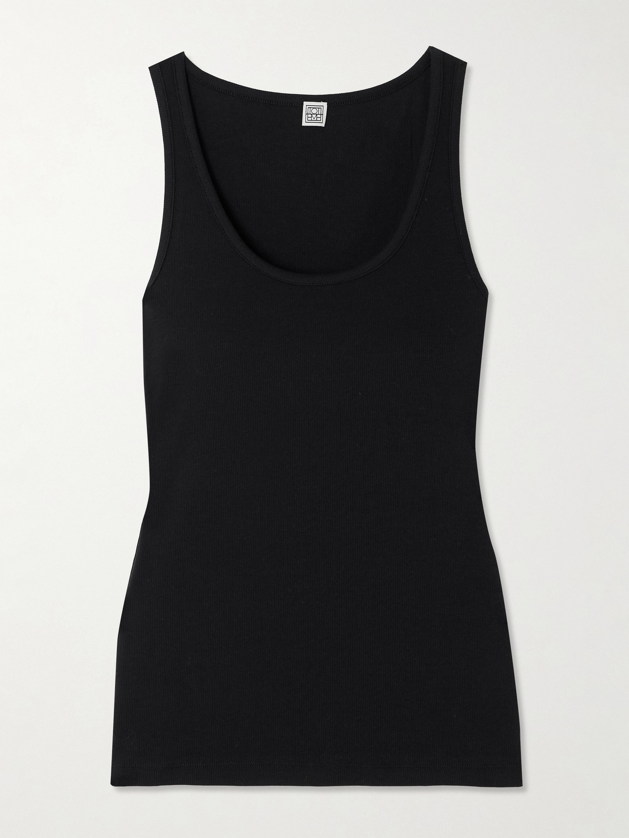 Totême Ribbed Stretch Organic Cotton-jersey Tank In Black