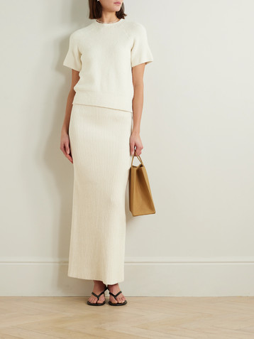 TOTEME Organic cotton-blend bouclé maxi skirt