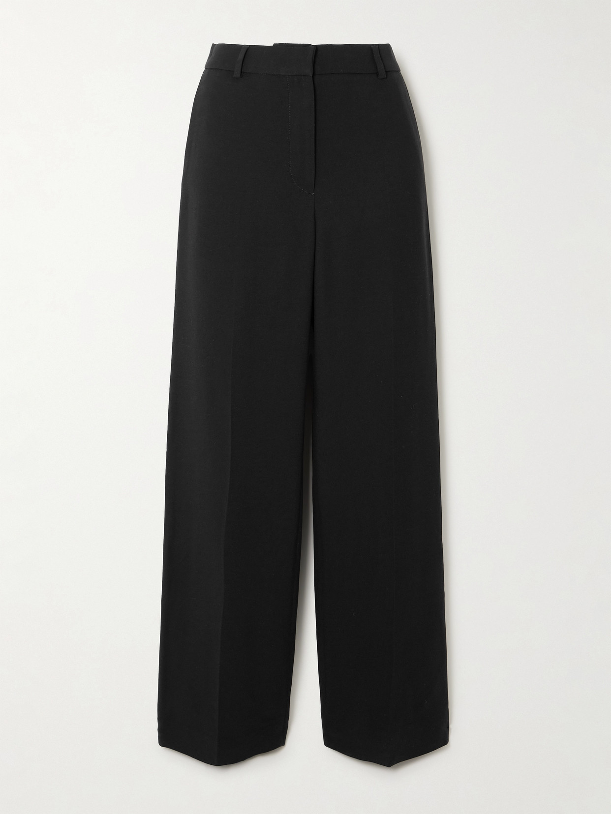 Totême Woven Straight-leg Pants In Black