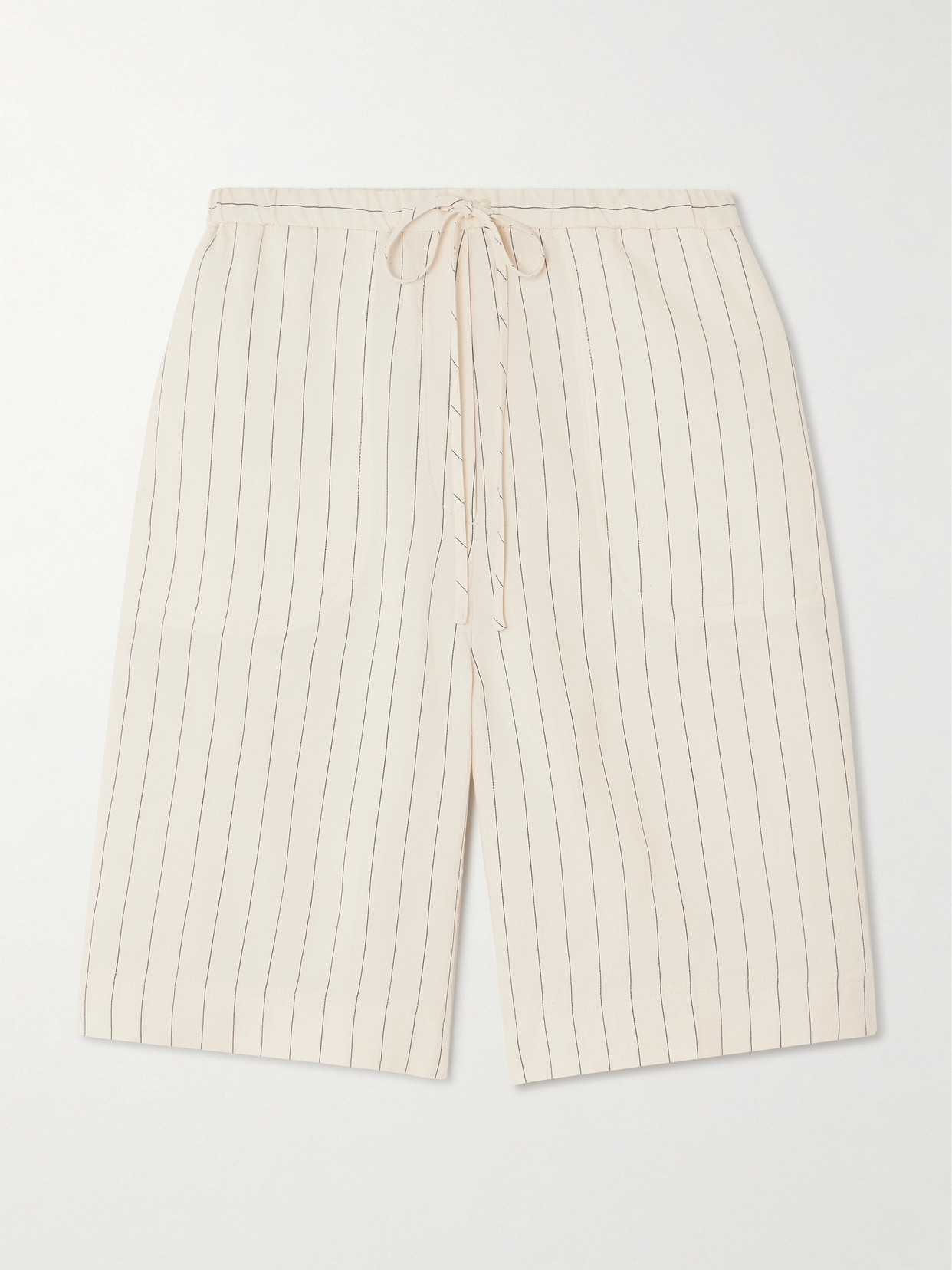 Totême Pinstriped Woven Shorts In Ecru