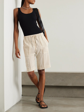TOTEME Pinstriped woven shorts