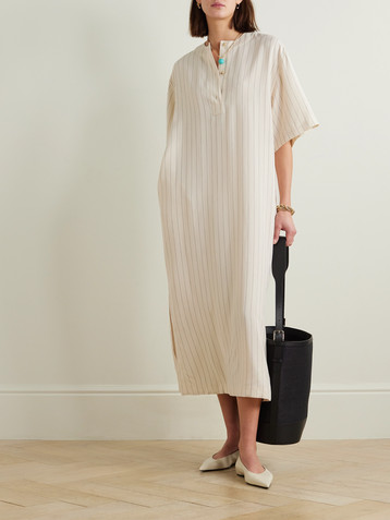 TOTEME Pinstriped crepe midi dress
