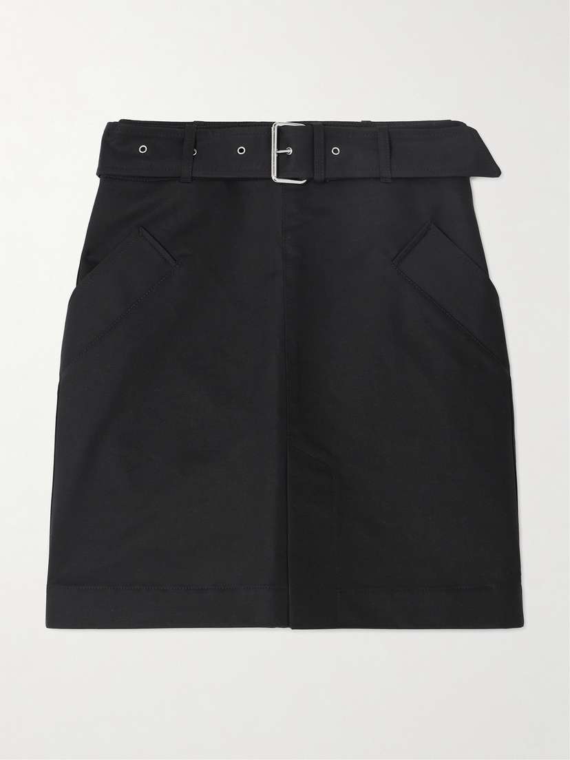 TOTEME Belted Cotton-gabardine Mini Skirt