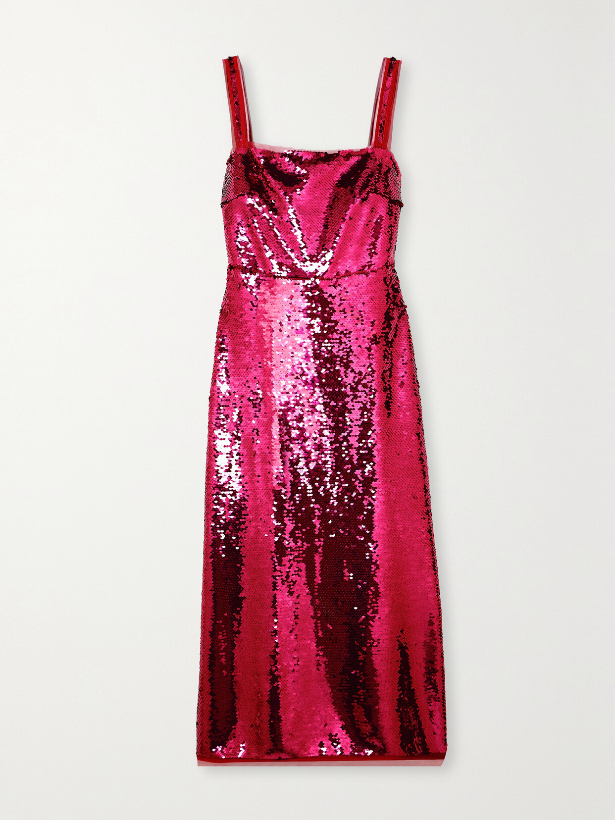 Molly Goddard Miranda Sequined Tulle Midi Dress In Pink