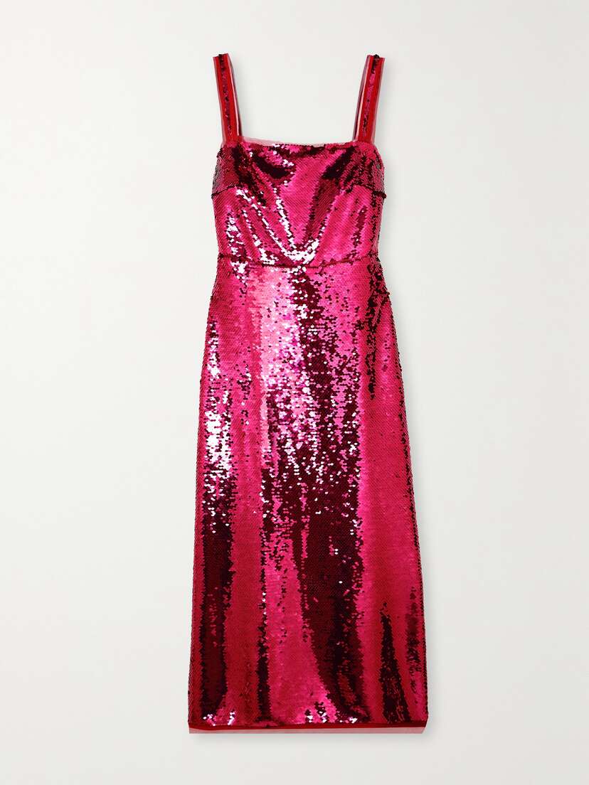 Molly Goddard Miranda Sequined Tulle Midi Dress