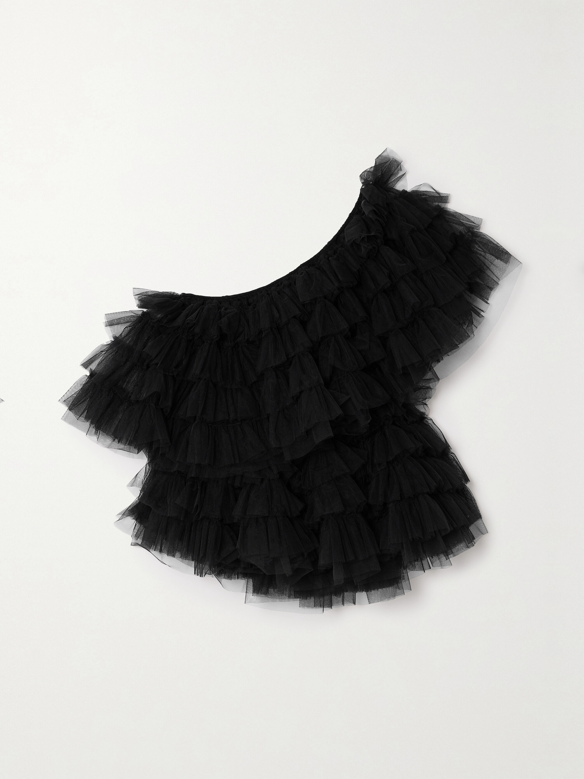Molly Goddard Lisa one-shoulder ruffled tulle top thumbnail