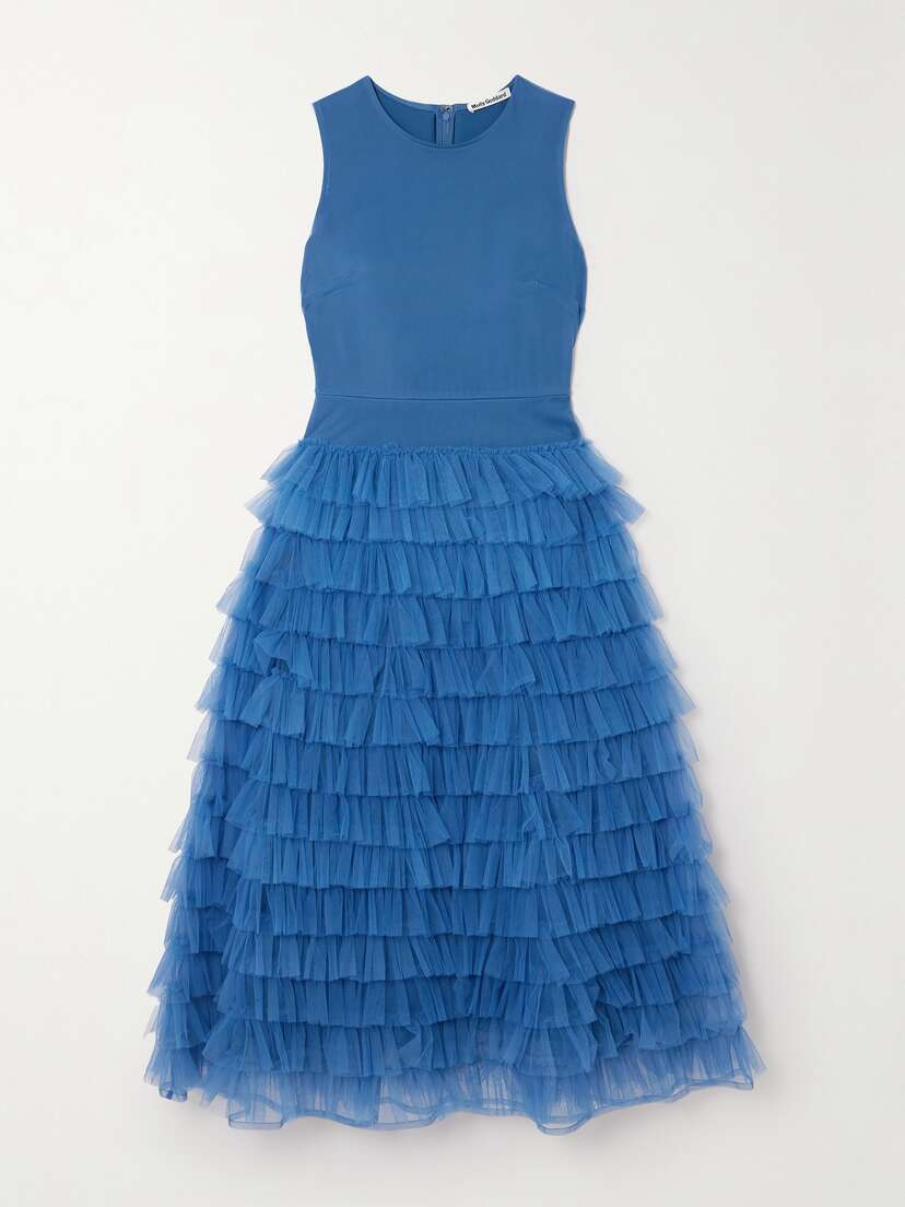 Molly Goddard Teresa Ruffled Tulle Midi Dress