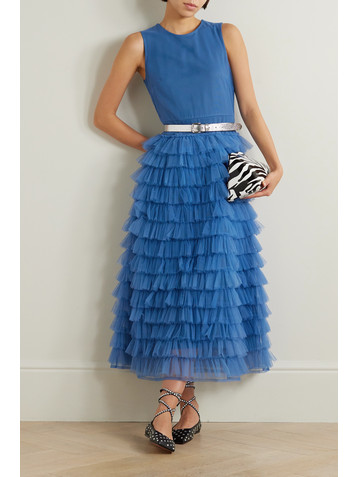 Molly Goddard Teresa ruffled tulle midi dress