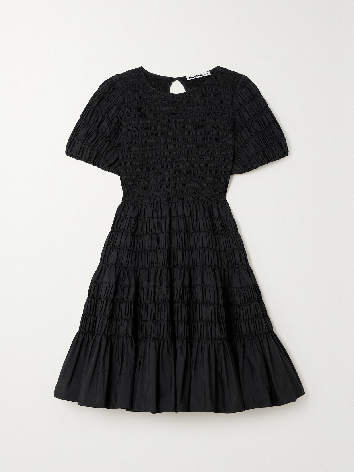 Molly Goddard - Susanne Shirred Taffeta Mini Dress - Black
