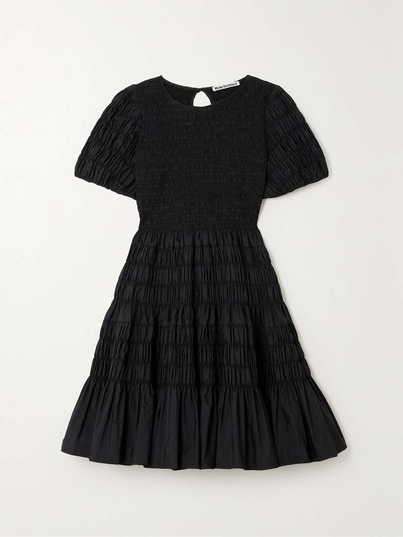 Molly Goddard Susanne Shirred Taffeta Mini Dress - UK 14