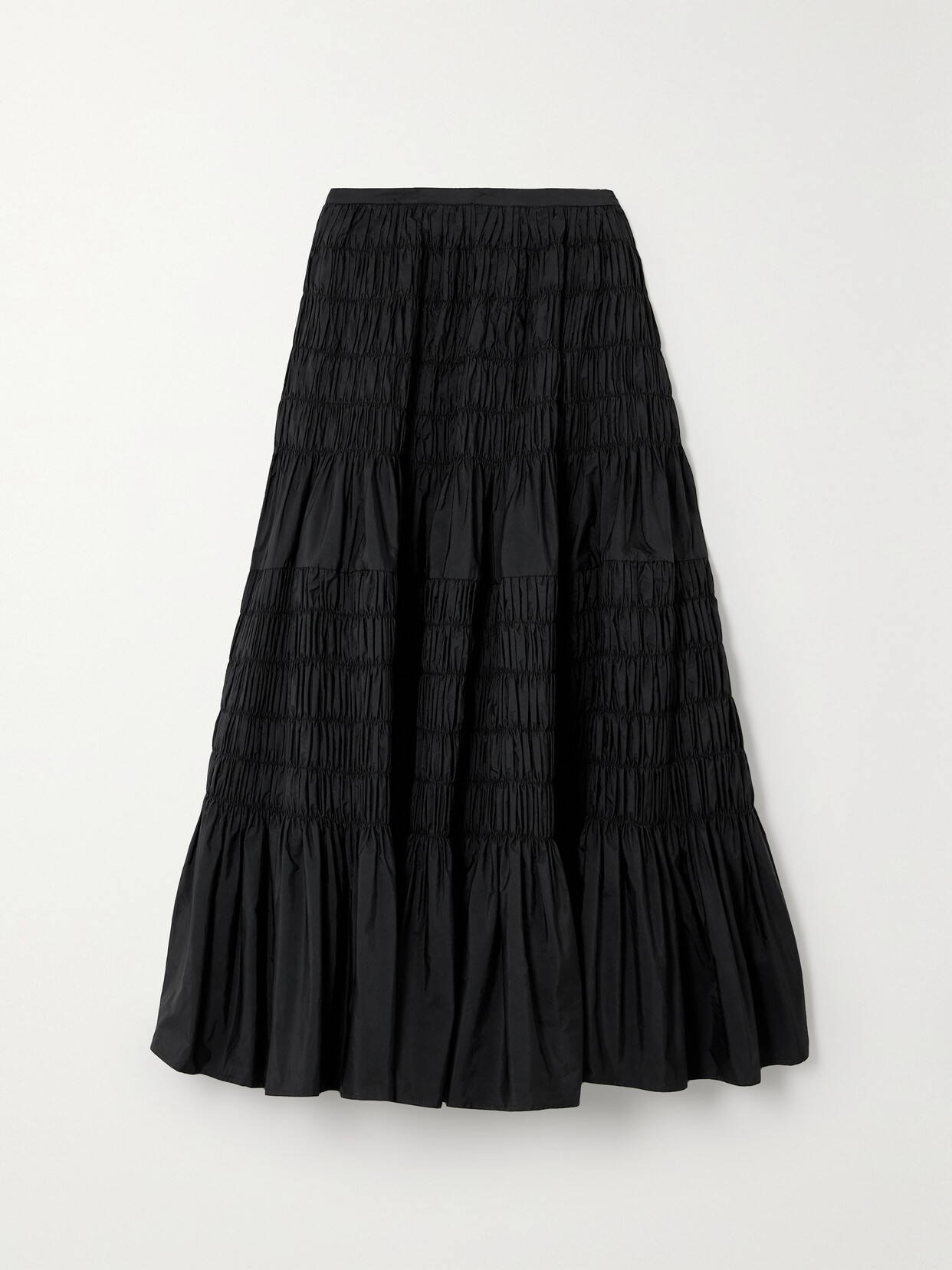 Molly Goddard - Lauren Shirred Taffeta Midi Skirt - Black