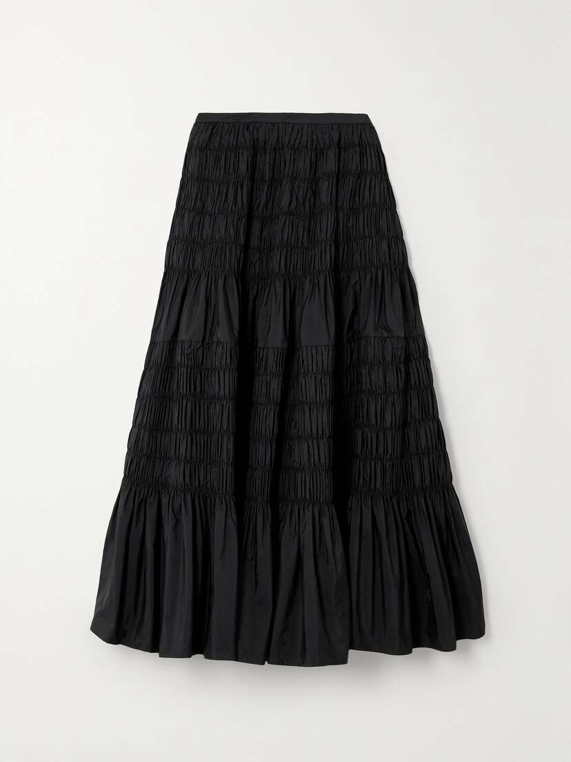 Molly Goddard Lauren Shirred Taffeta Midi Skirt - UK 14