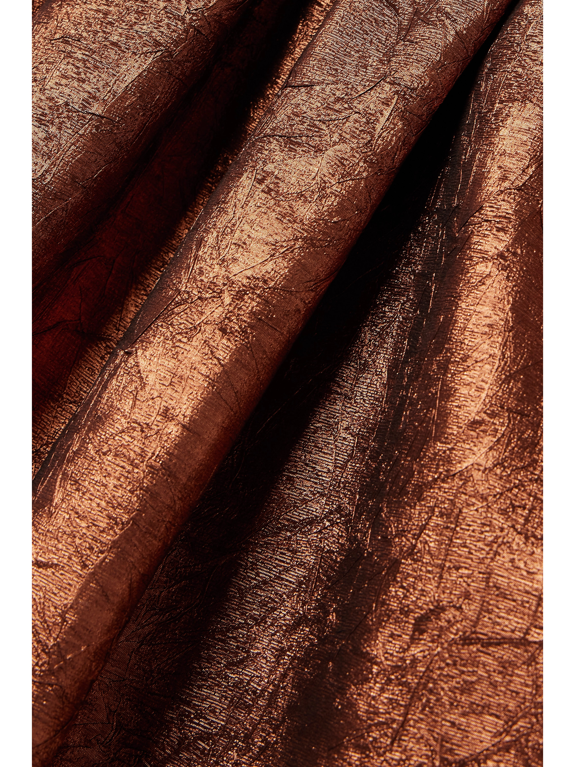 Ulla Johnson Seraphina shirred metallic crinkled-taffeta midi dress