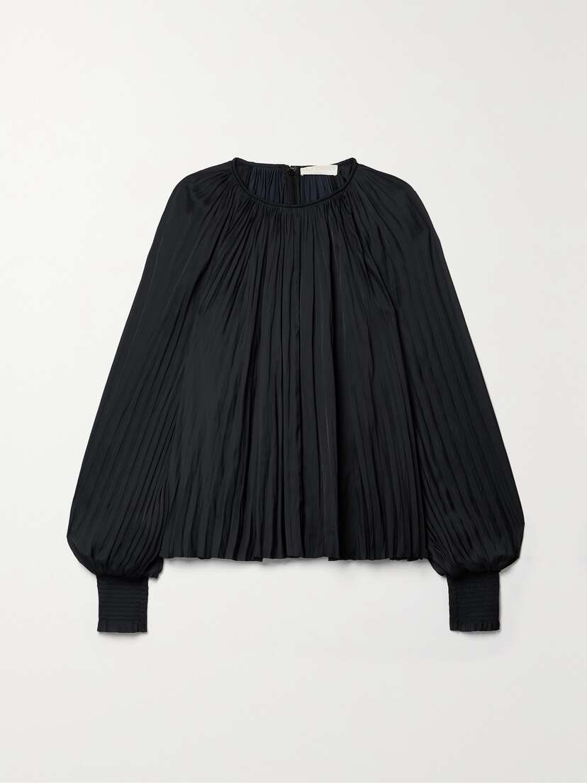 Ulla Johnson Aidy Pleated Satin Blouse