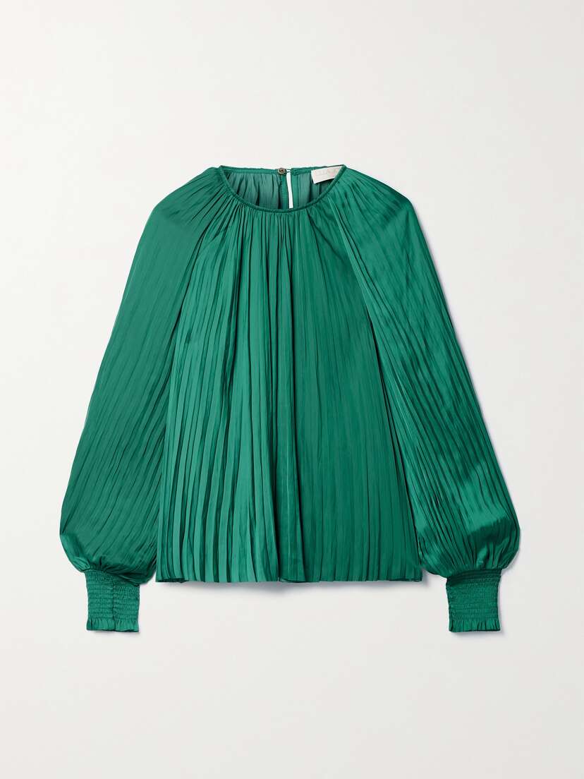Ulla Johnson Aidy Pleated Satin Blouse