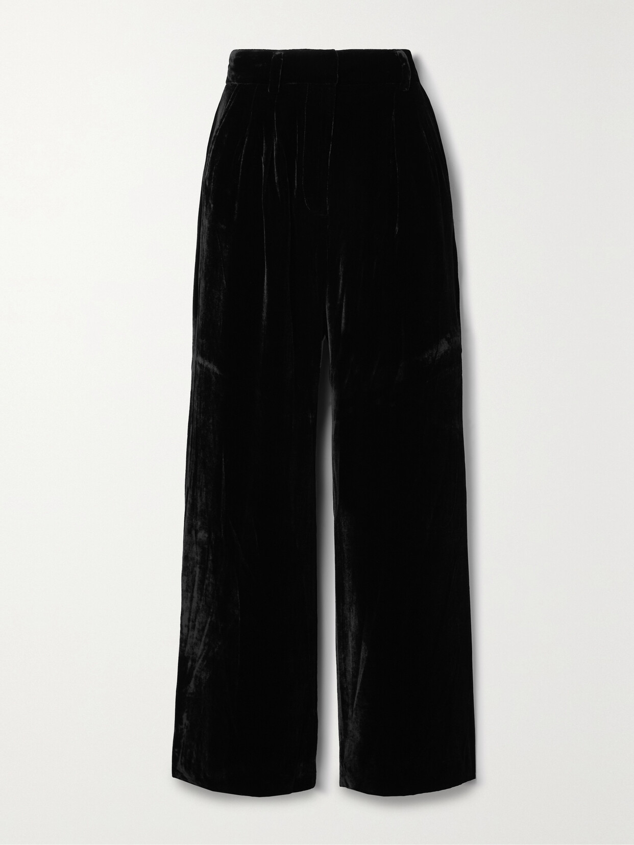 Shop Ulla Johnson Veronica Velvet Wide-leg Pants In Black