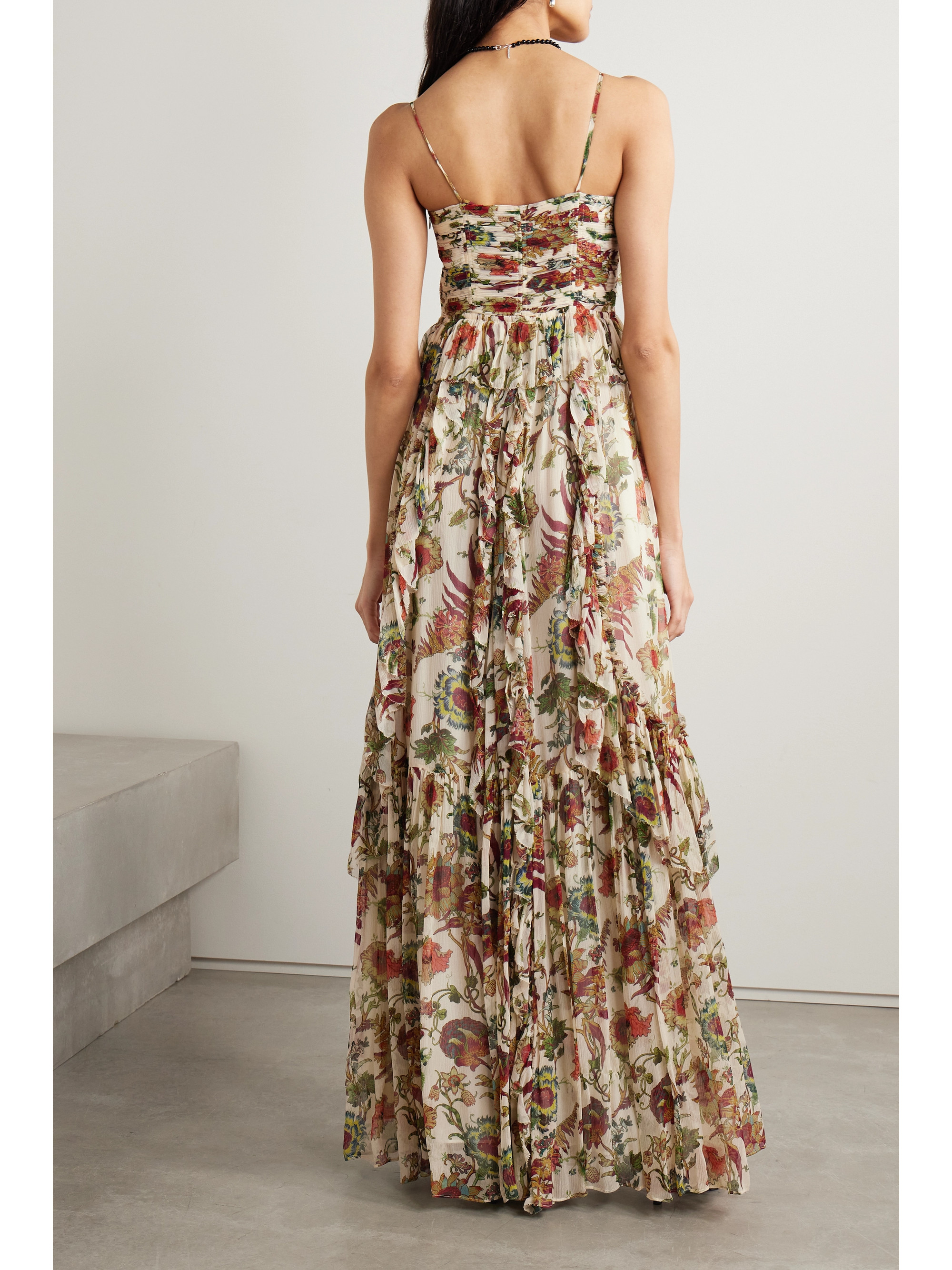 Ulla Johnson Colette ruffled floral-print silk-crepon gown thumbnail