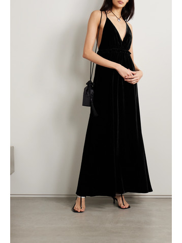 Ulla Johnson Lavinia open-back ruffled velvet gown