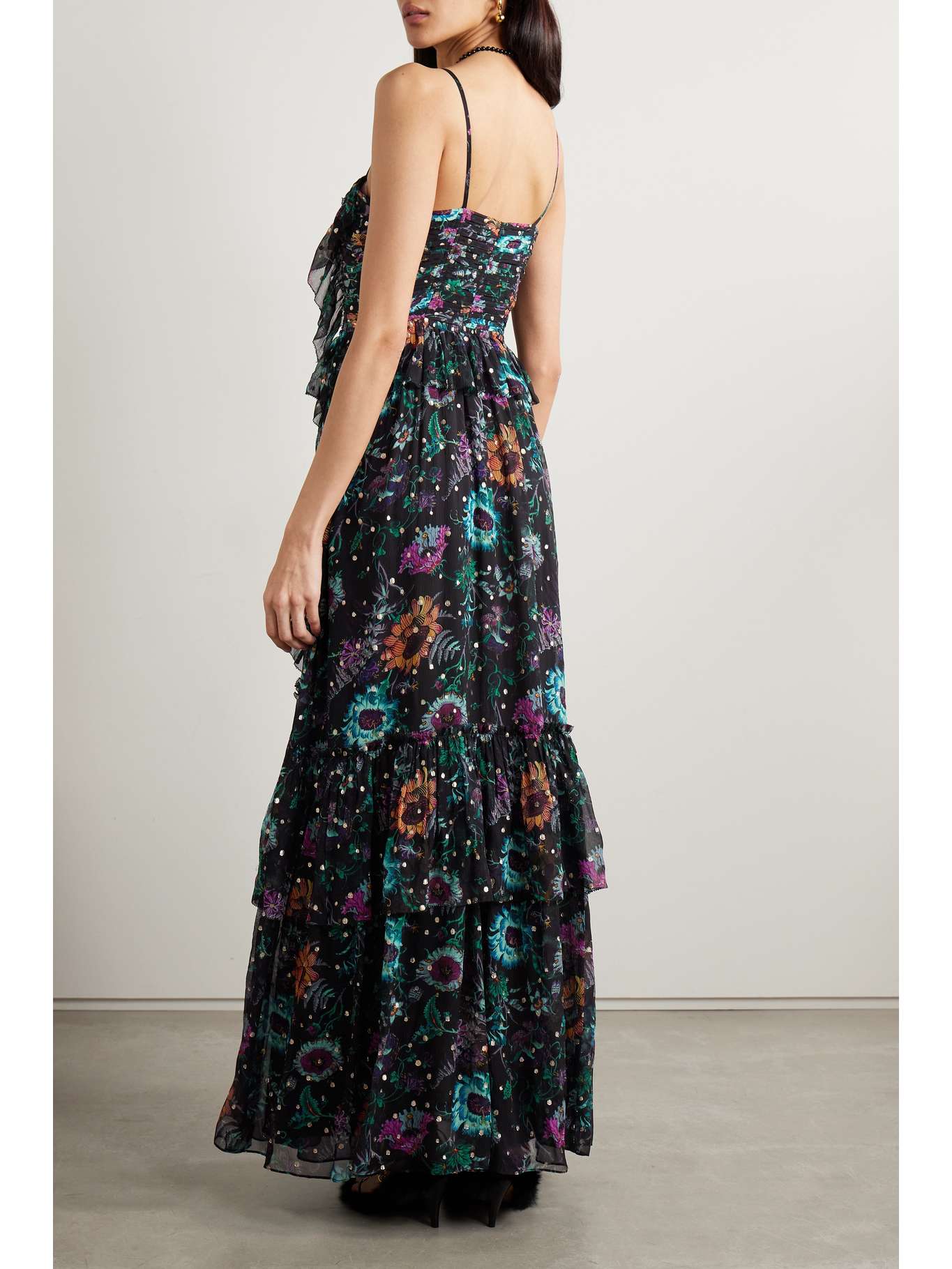 'Colette' Woodgrain Foil Print Gown