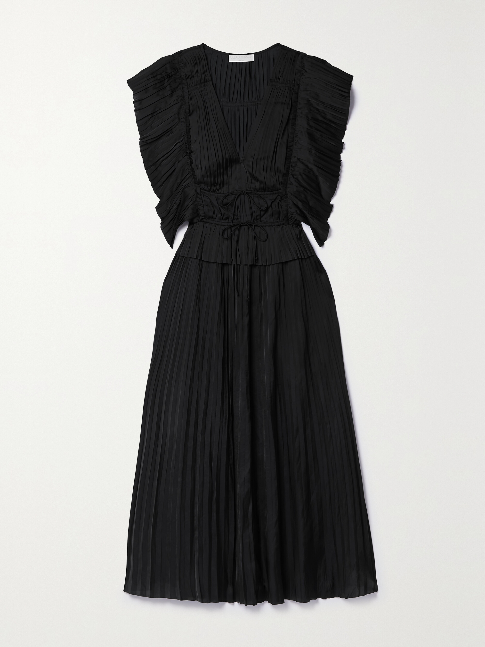 Ulla Johnson Letty ruffled plissé-satin midi dress thumbnail