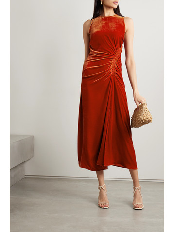 Ulla Johnson Cornelia ruched velvet midi dress