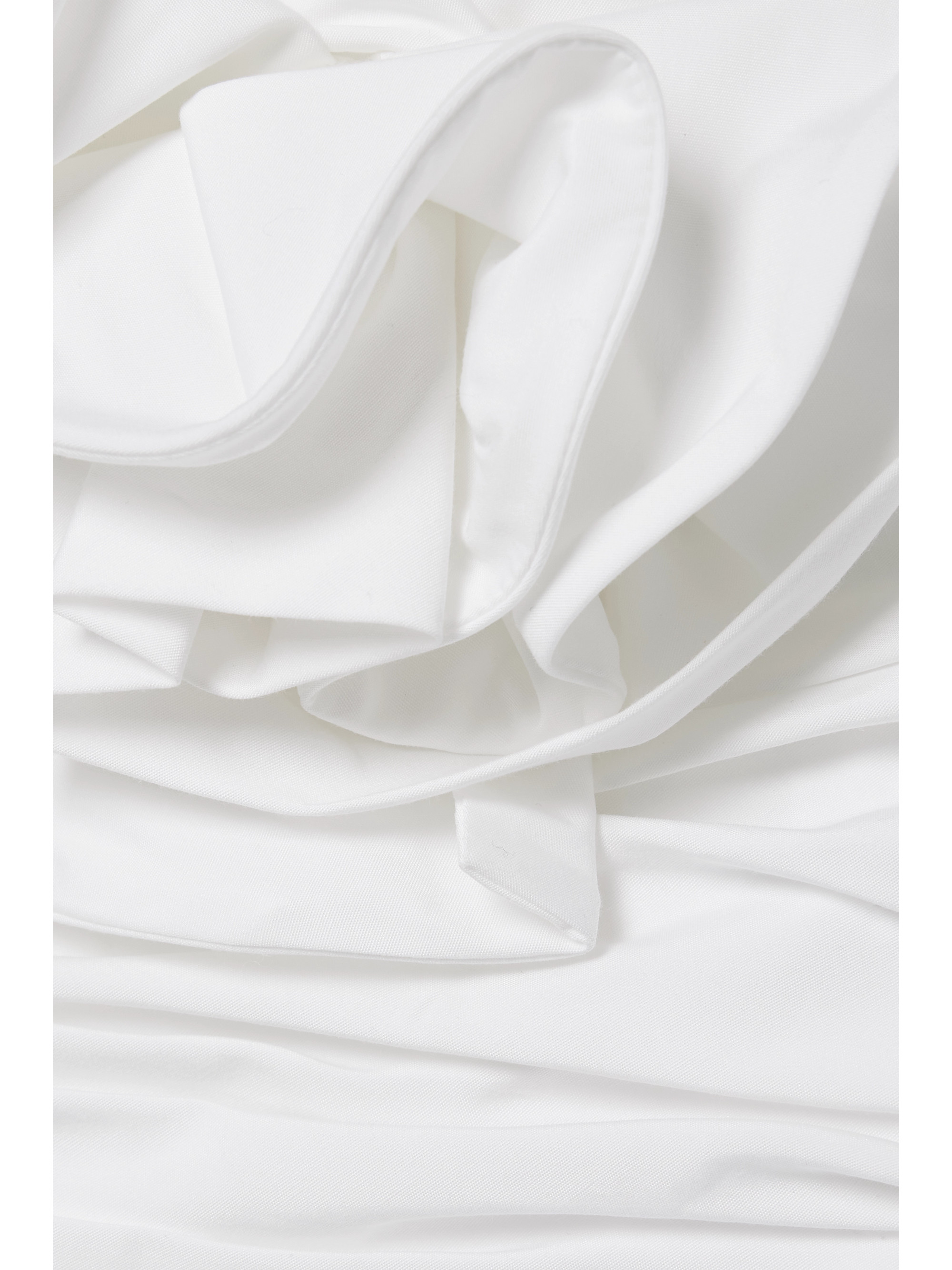 Carolina Herrera Ruched appliquéd cotton-blend poplin midi dress