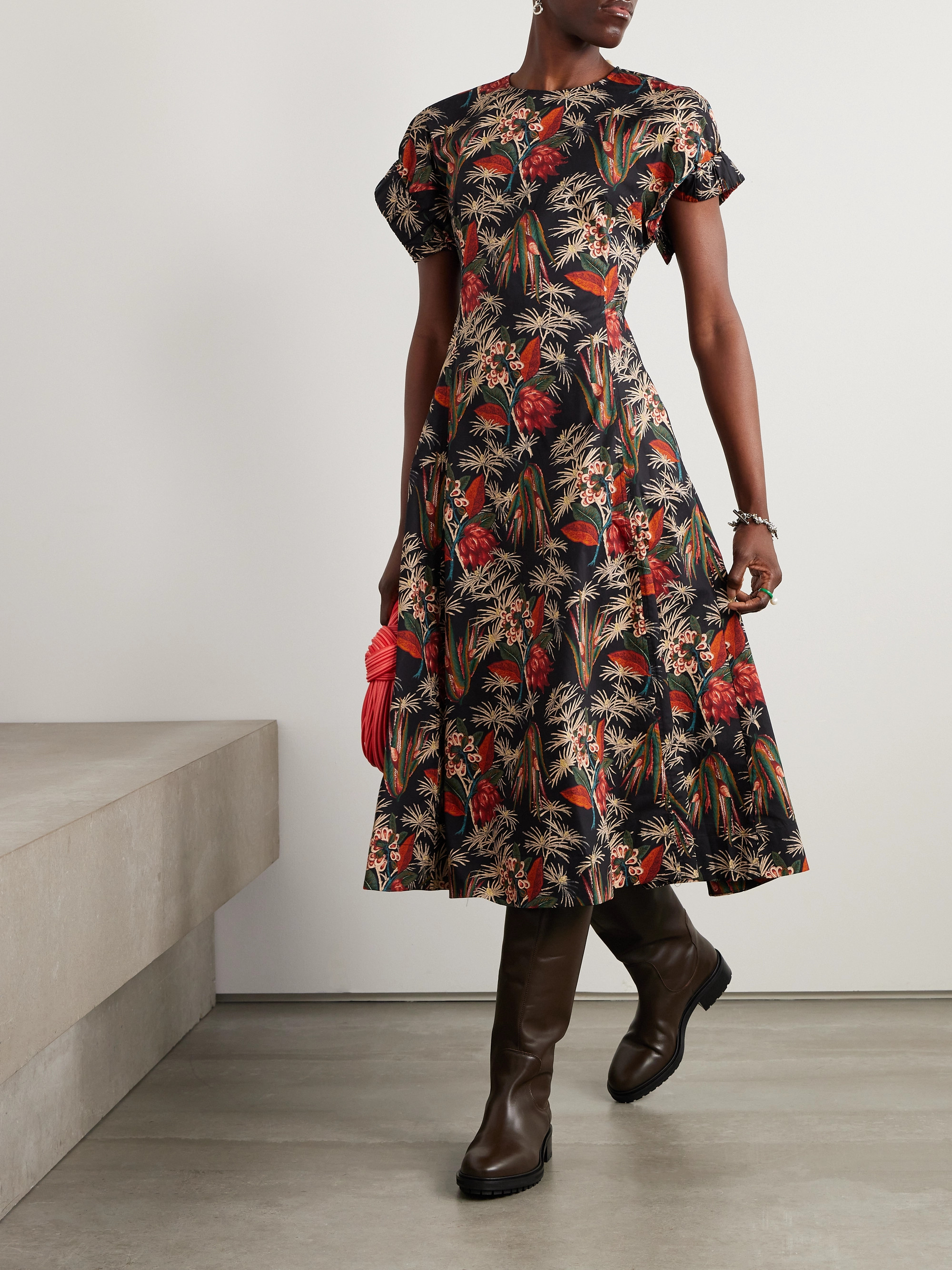 Ulla Johnson Devon floral-print cotton-poplin midi dress thumbnail