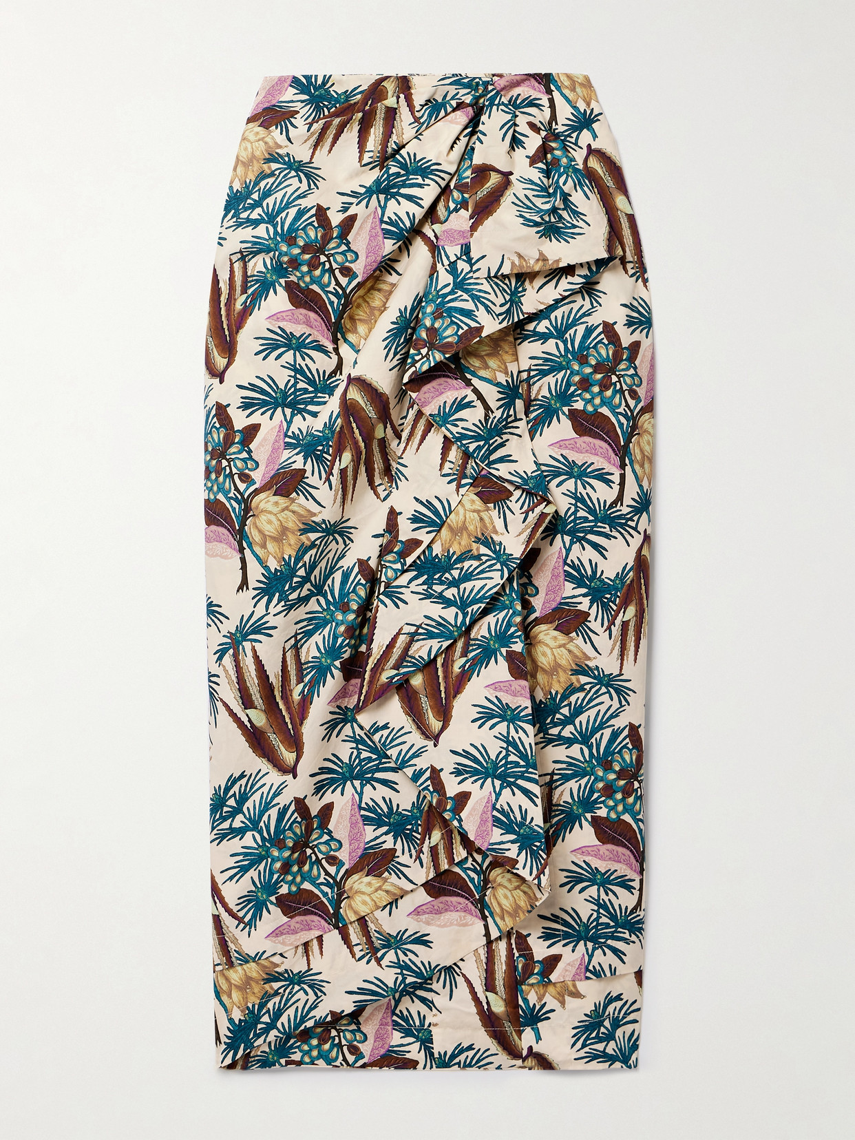 Ulla Johnson - Soraya Wrap-effect Floral-print Cotton-voile Midi Skirt - Multi