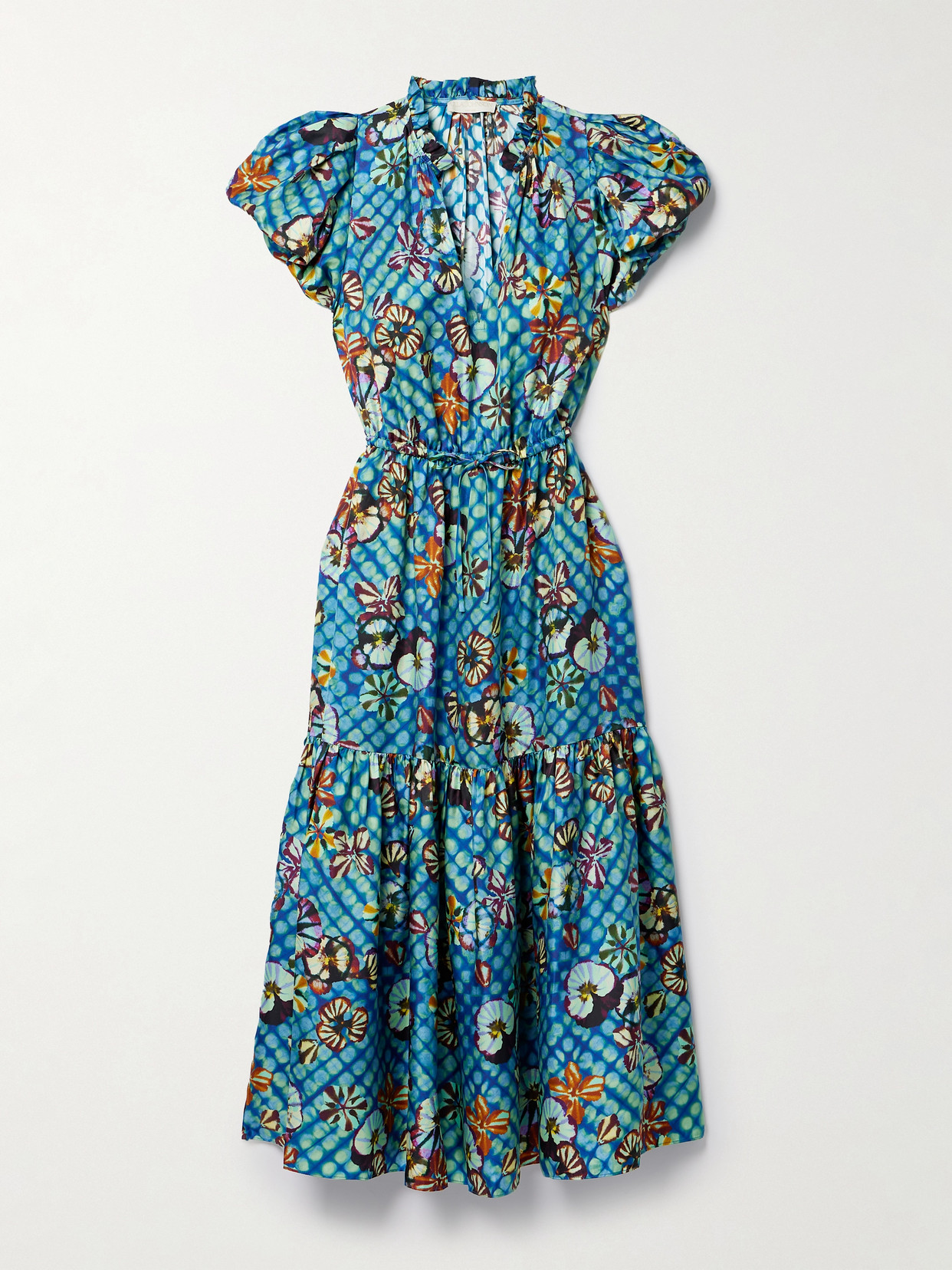 Ulla Johnson Scarlett Tiered Printed Silk-twill Midi Dress - Multi