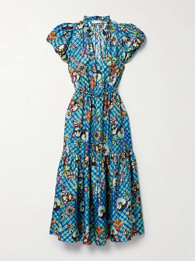 Ulla Johnson Scarlett Tiered Printed Silk-twill Midi Dress
