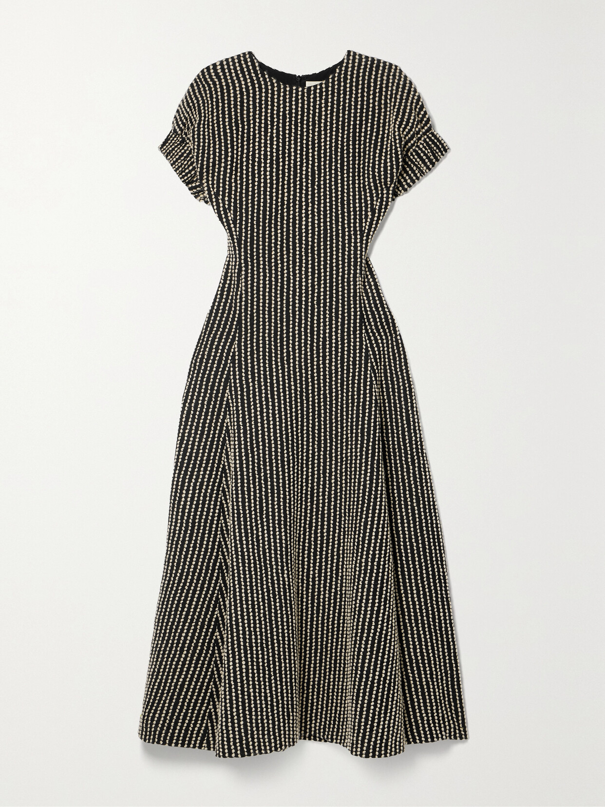 ULLA JOHNSON DEVON EMBROIDERED WOOL-BLEND MIDI DRESS