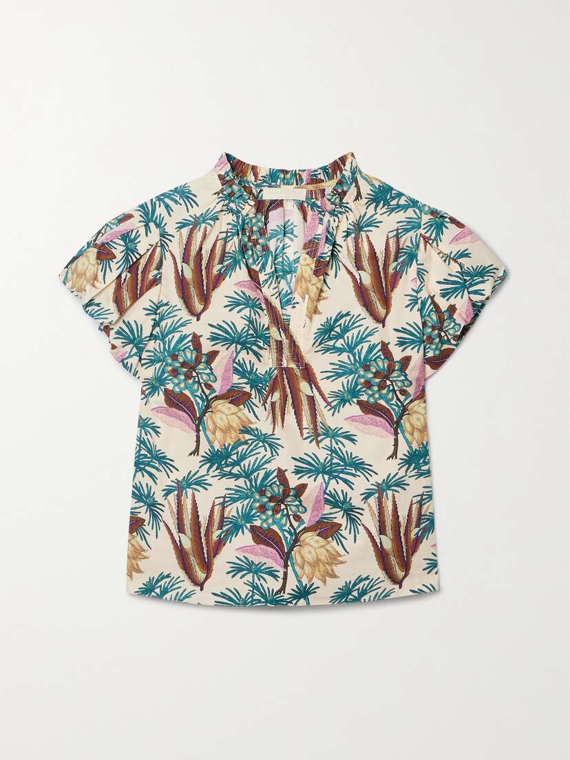 Ulla Johnson Klara Floral-print Cotton-poplin Top